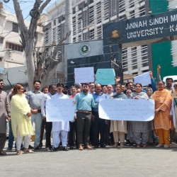 Jinnah Sindh Medical University Stages Protest Rally Against Indian Aggression