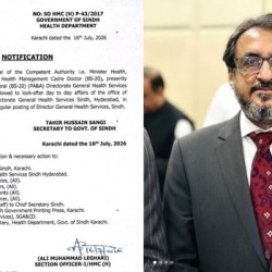Dr. Parvez Ahmed Shaikh Given Look-After Charge of DG Health Services Sindh, Hyderabad