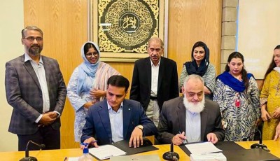 Iqra university north campus and HWSK sign MoU for academic and health collaboration