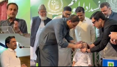 Polio eradication drive launched by Mayor Karachi Barrister Murtaza Wahab