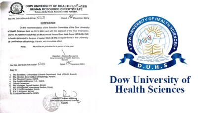 Dow University under fire for promoting Naib Qasid to Junior Clerk post