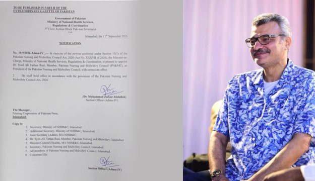 Dr. Syed Ali Farhan Razi Appointed President of Pakistan Nursing and Midwifery Council