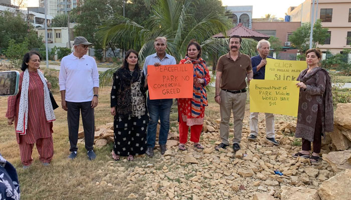 Residents protest conversion of Justice Rana Bhagwandas Park as experts warn of health impact