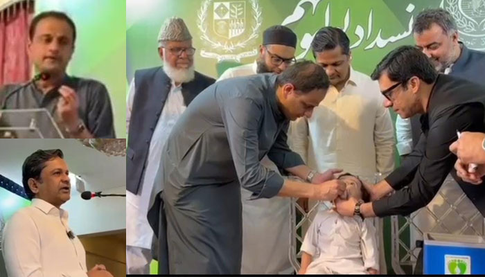 Polio eradication drive launched by Mayor Karachi Barrister Murtaza Wahab