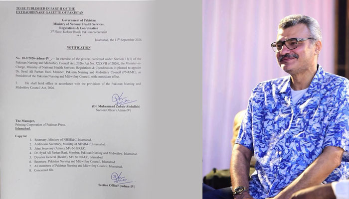Dr. Syed Ali Farhan Razi Appointed President of Pakistan Nursing and Midwifery Council